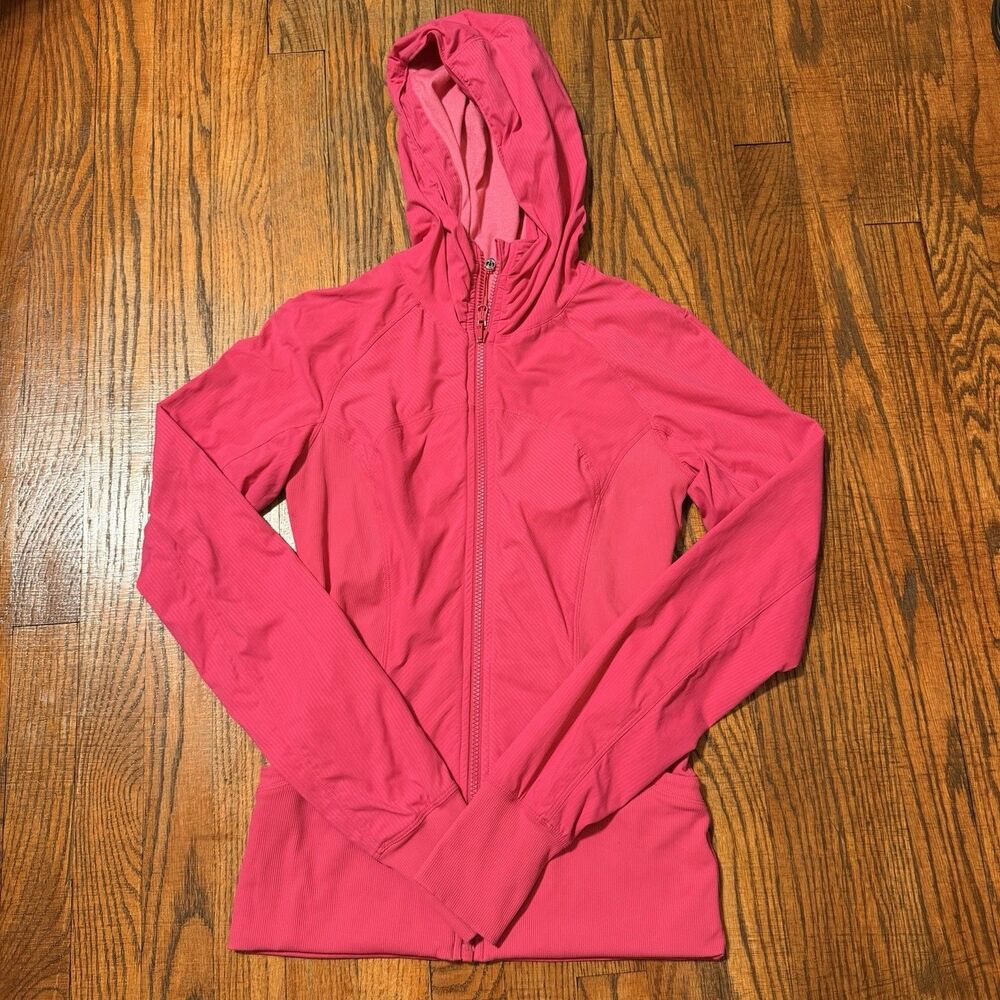 Lululemon In Flux Reversible Zip Up Pink Hoodie Jacket Size 6 Athletic